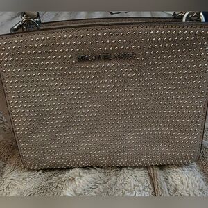 Michael Kors Selma Stud Crossbody In Grey/ Silver. Never Used